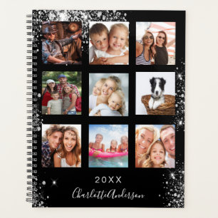 Agenda Nome da colagem de fotos da família prata preta 20