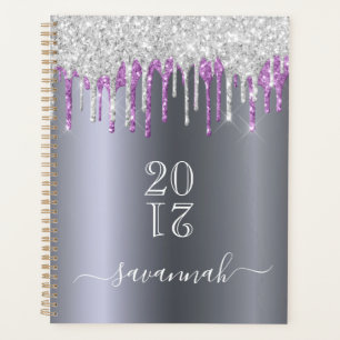 Agenda Nome das gotas de brilho roxo de prata