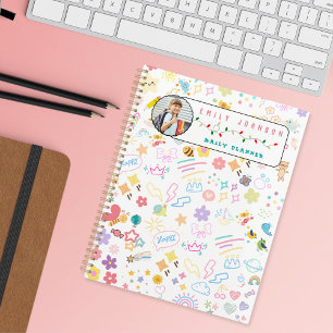 Agenda Nome de Criança Personalizado Fofo & Foto Arco-Íri