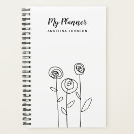 Agenda Nome de desenho das flores simples