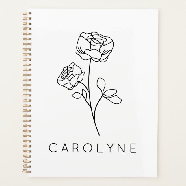 Agenda Nome de Flor Silvestre Personalizado (Frente)