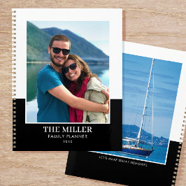 Agenda Nome de Foto Personalizado Moderno Preto