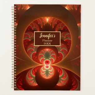 Agenda Nome de fractal laranja vermelho moderno abstrato 