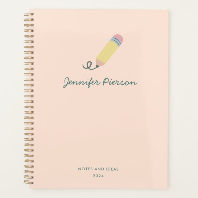 Agenda Nome de Manuscrito Personalizado da Faculdade de C (Frente)