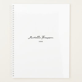 Agenda Nome de Script Branco Simples e Moderno