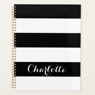 Agenda Nome de script personalizado de striping branco mo