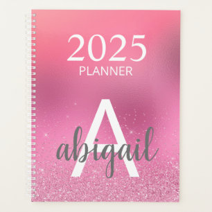 Agenda Nome do Monograma do Na moda de Leitura Rosa Leve