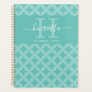 Agenda Nome do Monograma do Padrão do Círculo de Casa E