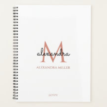 Nome do Monograma Dourado Rosa preto branco minima