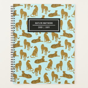 Agenda Nome do Padrão Animal na moda Leopard   Azul