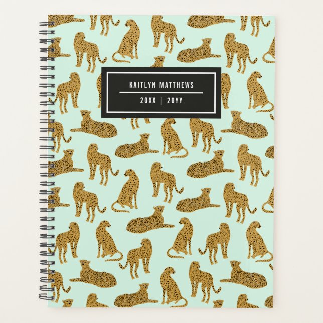 Agenda Nome do Padrão Animal na moda Leopard | Planner de (Frente)