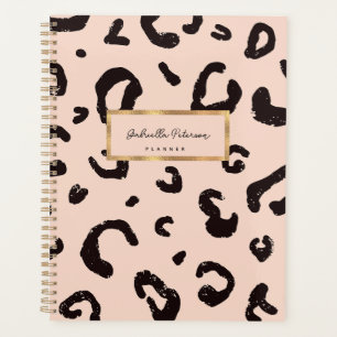 Agenda Nome do Padrão e Script do Leopardo Rosa de Moda