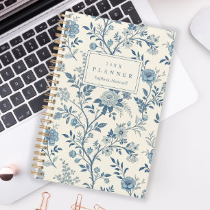 Agenda Nome do Padrão Toile Floral Azul Francês