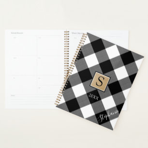 Agenda Nome do Script Monograma da Xadrez de Buffalo - Br