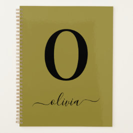 Agenda Nome do Script Monograma Personalizado Dourado E P