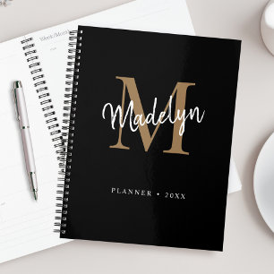 Agenda Nome do Script Raiz Dourada Negra Moderno do Monog
