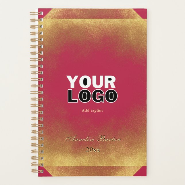 Agenda Nome do Slogan do Logotipo Personalizado Magenta D (Frente)