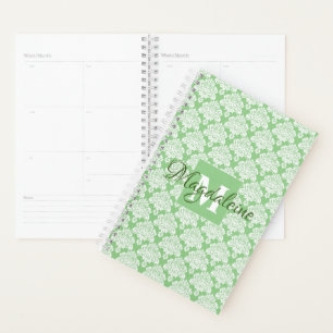 Agenda Nome e inicial do Damasco verde-herdado do sábado