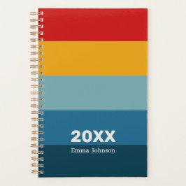 Agenda Nome Faixa Vermelha Amarela Azul Retro