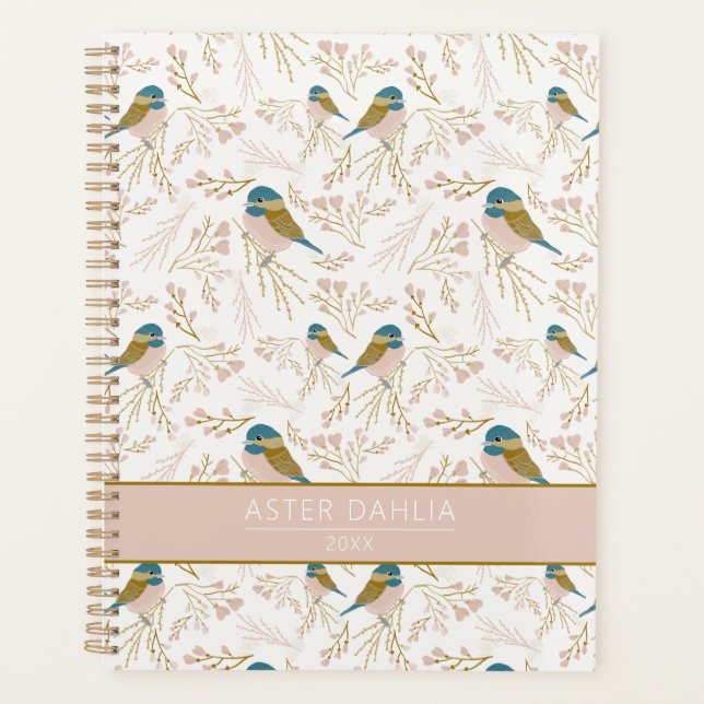 Agenda Nome Floral de Aves Douradas, Pinças, Cuta (Frente)