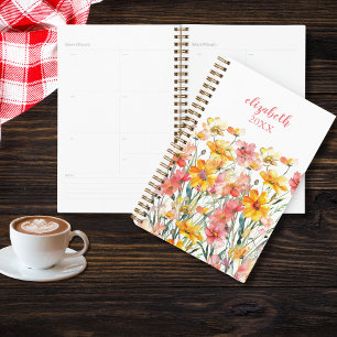Agenda Nome Monograma Flores Silvestres Florais Rosa Amar