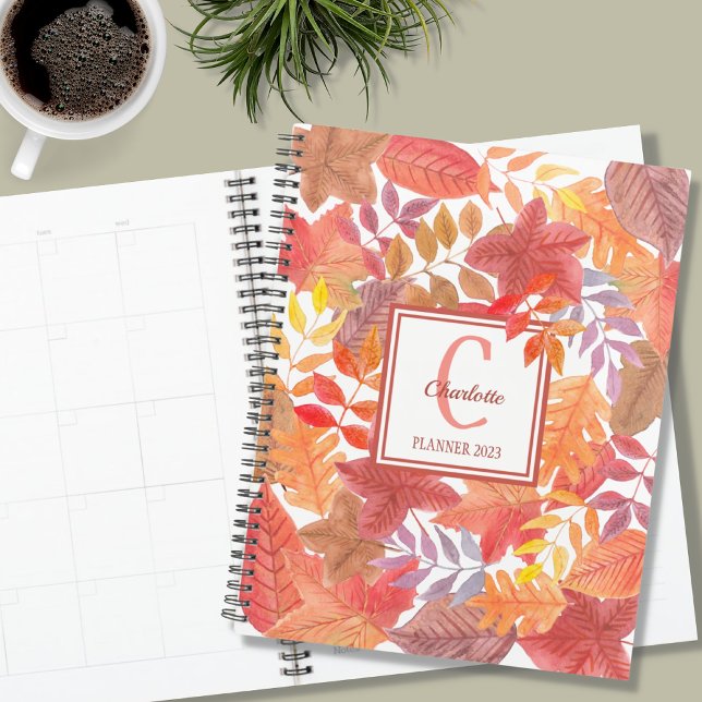 Agenda Nome Monograma Foliage (Criador carregado)