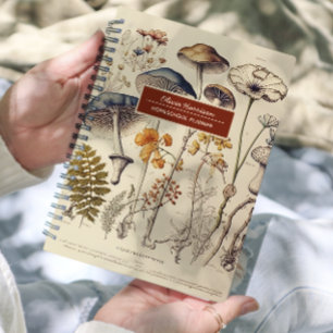 Agenda Nome natural e Assunto do Cogumelos Vintage