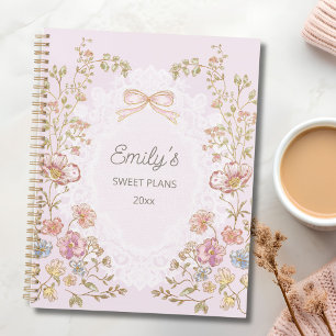 Agenda Nome Personalizado 2026 Floral Semanal Mensal 