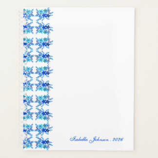 Agenda Nome Personalizado Aquarela Floral Azul