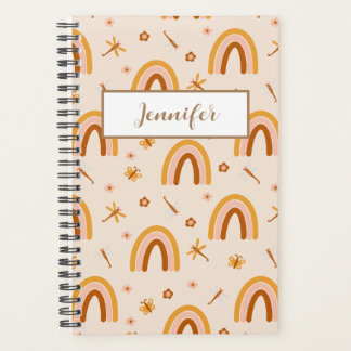 Agenda Nome Personalizado Boho Rainbow Planner