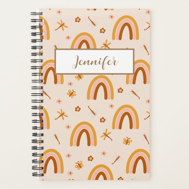 Agenda Nome Personalizado Boho Rainbow Planner (Frente)