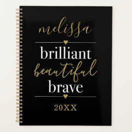 Agenda Nome Personalizado Brilhante Bonita Corajosa 2023