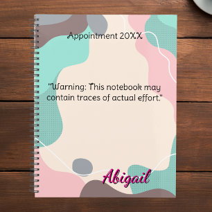 Agenda Nome Personalizado Compromisso de Onda Pastel