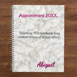 Agenda Nome Personalizado Compromisso Dourado de Marble B