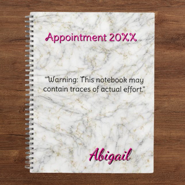 Agenda Nome Personalizado Compromisso Dourado de Marble B (Criador carregado)