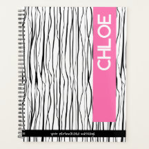 Nome personalizado, cor-de-rosa e preto