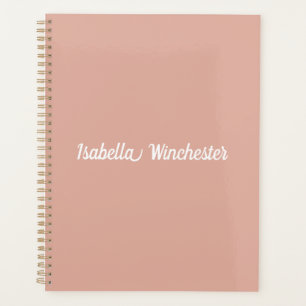 Agenda Nome personalizado cor-de-rosa empoeirado Elegante