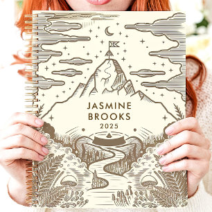 Agenda Nome Personalizado da Paisagem Rustic Mountain