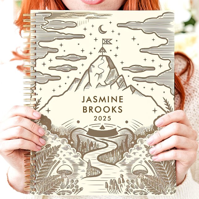 Agenda Nome Personalizado da Paisagem Rustic Mountain (Criador carregado)