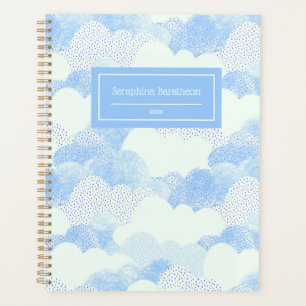 Agenda Nome Personalizado das Nuvens Modernas Azuis