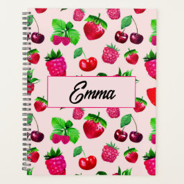Agenda Nome personalizado de fruta de baga fofa 