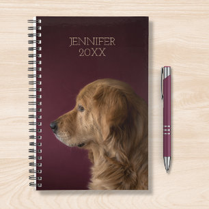 Agenda Nome Personalizado do Ano de Retriever do ouro
