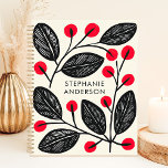 Agenda Nome Personalizado do Bold Botanicals<br><div class="desc">Abraçar a energia vibrante da natureza com este planejador impressionante. Folhas negras e bagas-do-sol se dançam através da canvas cremosa, criando um design que é moderno e eterno. Imagine-se juntando seus sonhos e compromissos em meio a essa sinfonia botânica. Personalize-o com o seu nome e deixe que este planejador seja...</div>