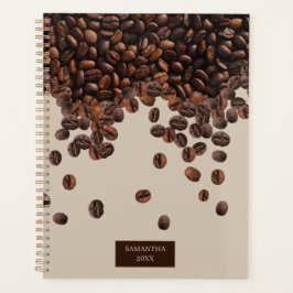 Agenda Nome Personalizado do Café Beans Mensalmente