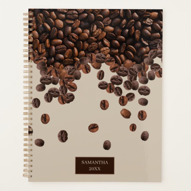 Agenda Nome Personalizado do Café Beans Mensalmente (Frente)