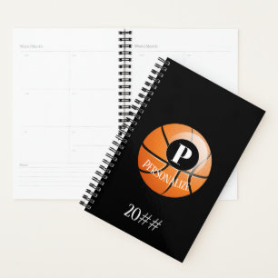 Agenda Nome Personalizado do Monograma do Jogador de Basq