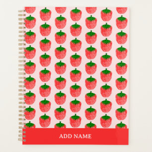 Agenda Nome Personalizado do Padrão de Morango