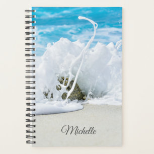 Agenda Nome Personalizado do Splash de Onda de Praia
