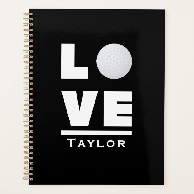 Agenda Nome Personalizado Do Ventilador Do Amor E Golfe (Frente)