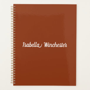 Agenda Nome personalizado Elegante terracotta monograma d